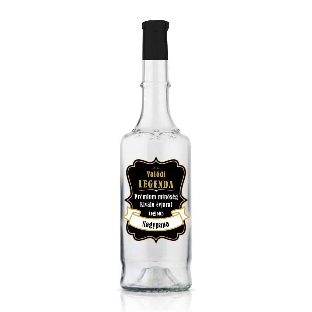 Valódi Legenda – Egyedi Pálinkás Üveg Nagypapáknak (0,5L) 2