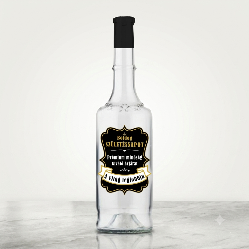 „Boldog Születésnapot” Pálinkás Üveg (0,5L) 2