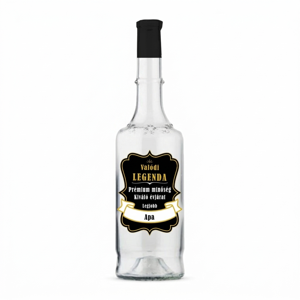 Valódi Legenda – Egyedi Pálinkás Üveg Apáknak (0,5 l) 2