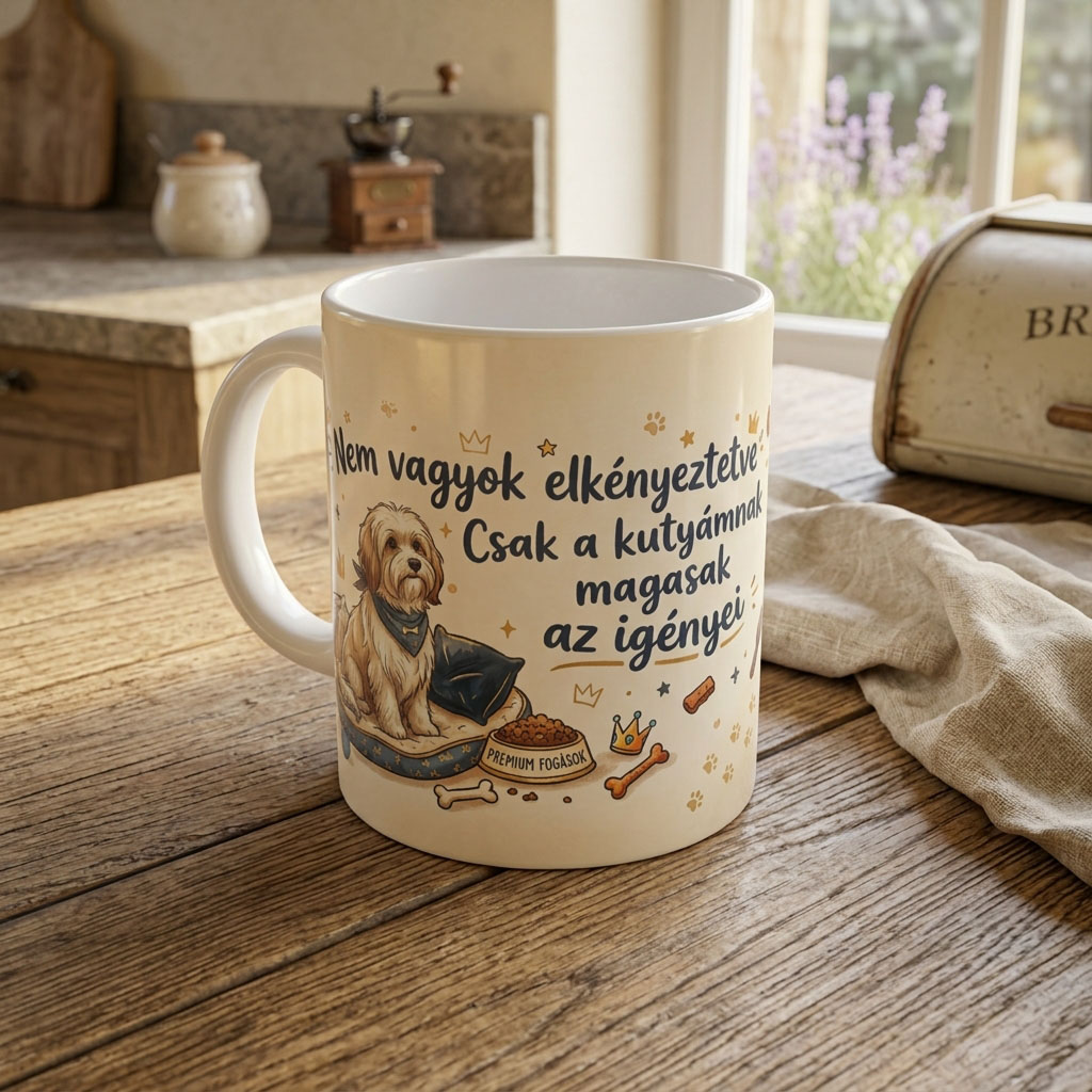 Nem vagyok elkényeztetve kutyás bögre - Bichon