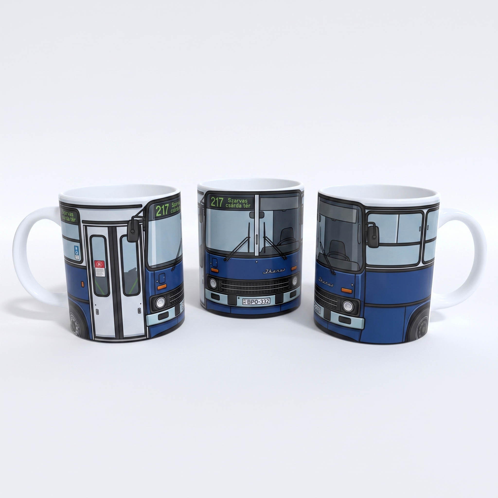 Városi Legendák – Kék Ikarus buszos bögre 2