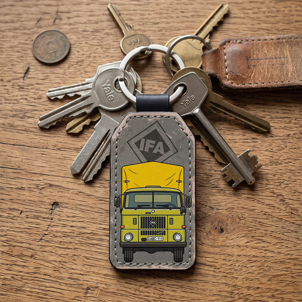 IFA Teherautó Mintás Kulcstartó - sárga